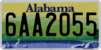AL license plate 6AA2055