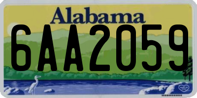 AL license plate 6AA2059