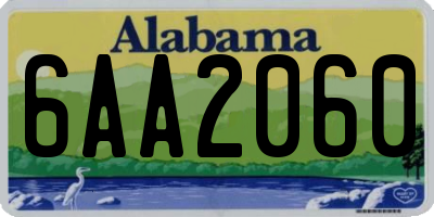 AL license plate 6AA2060