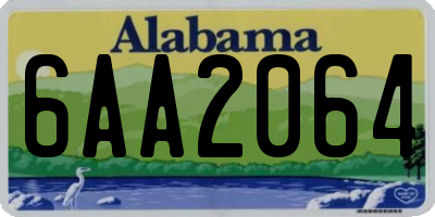 AL license plate 6AA2064