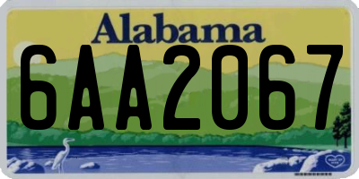 AL license plate 6AA2067