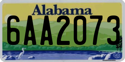 AL license plate 6AA2073