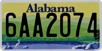 AL license plate 6AA2074