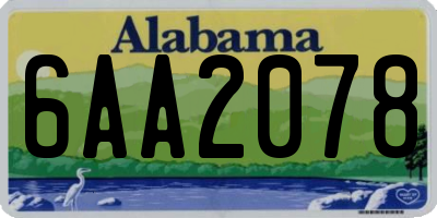 AL license plate 6AA2078
