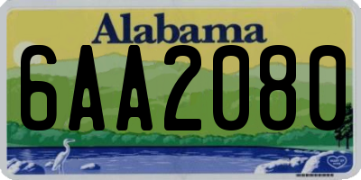 AL license plate 6AA2080