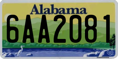 AL license plate 6AA2081