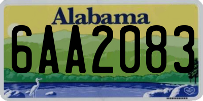 AL license plate 6AA2083