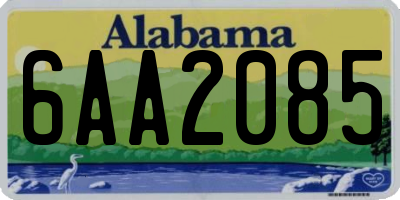 AL license plate 6AA2085