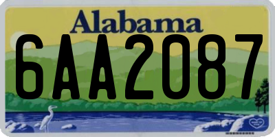 AL license plate 6AA2087