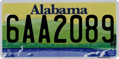 AL license plate 6AA2089
