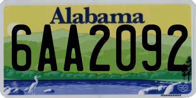AL license plate 6AA2092