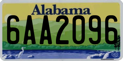 AL license plate 6AA2096
