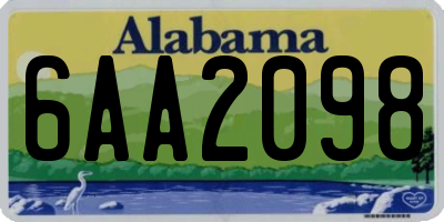 AL license plate 6AA2098