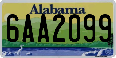 AL license plate 6AA2099