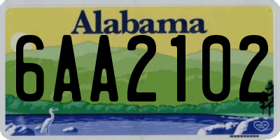 AL license plate 6AA2102