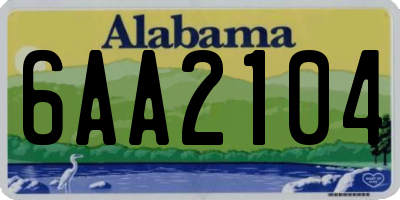 AL license plate 6AA2104