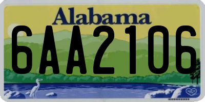 AL license plate 6AA2106