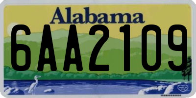 AL license plate 6AA2109