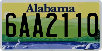 AL license plate 6AA2110