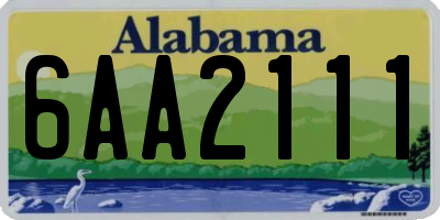 AL license plate 6AA2111