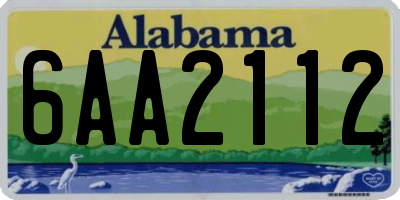 AL license plate 6AA2112