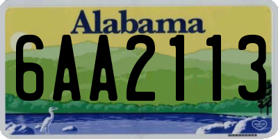 AL license plate 6AA2113