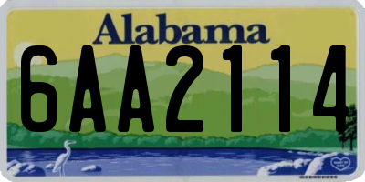 AL license plate 6AA2114
