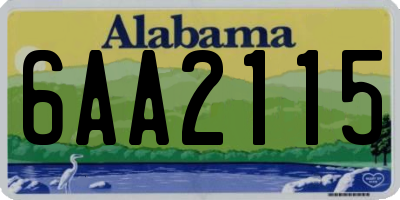 AL license plate 6AA2115