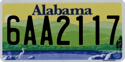 AL license plate 6AA2117