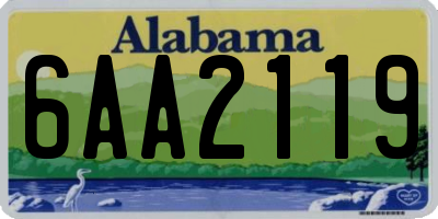 AL license plate 6AA2119