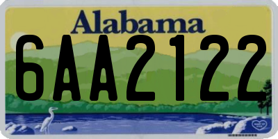 AL license plate 6AA2122
