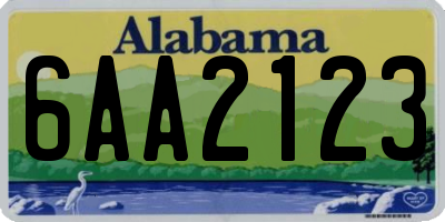 AL license plate 6AA2123