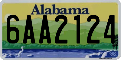 AL license plate 6AA2124