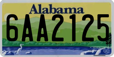 AL license plate 6AA2125