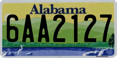 AL license plate 6AA2127