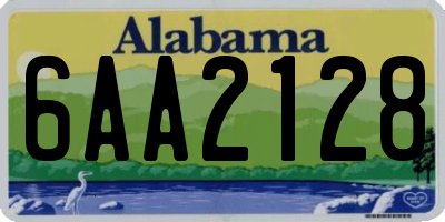 AL license plate 6AA2128