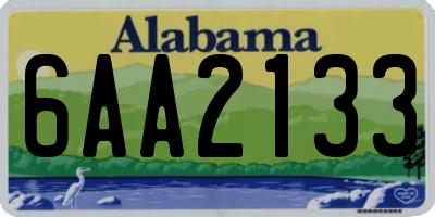 AL license plate 6AA2133