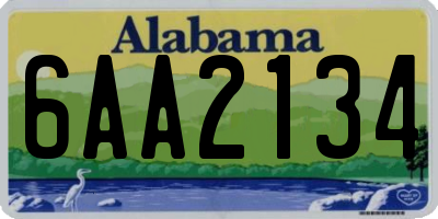 AL license plate 6AA2134