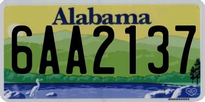AL license plate 6AA2137