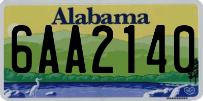 AL license plate 6AA2140