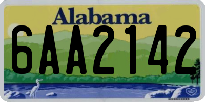 AL license plate 6AA2142