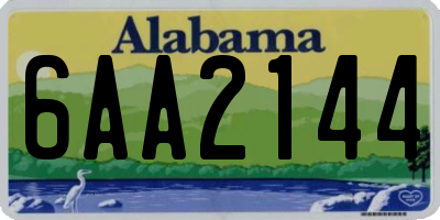 AL license plate 6AA2144