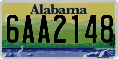 AL license plate 6AA2148