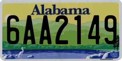 AL license plate 6AA2149