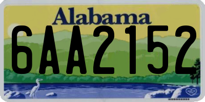 AL license plate 6AA2152