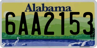 AL license plate 6AA2153