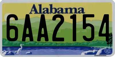 AL license plate 6AA2154