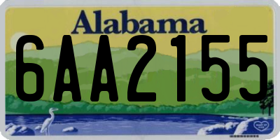 AL license plate 6AA2155