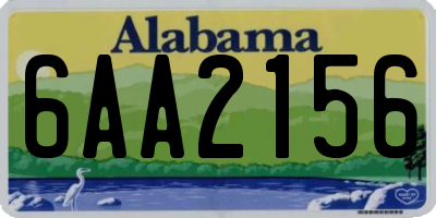 AL license plate 6AA2156