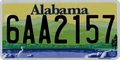 AL license plate 6AA2157
